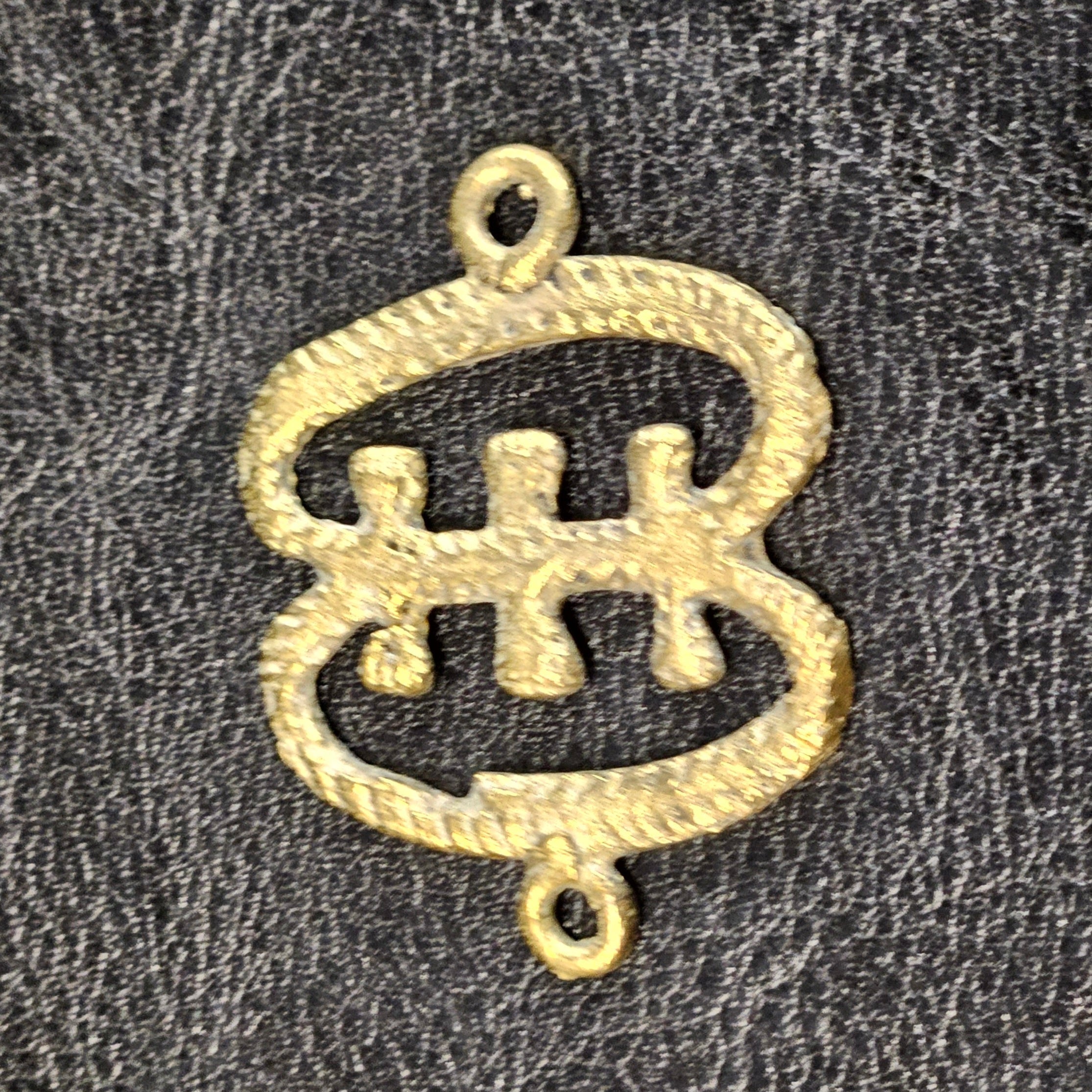 Adorn Yourself with Ese Ne Tekrema Adinkra African Brass Pendant/Link