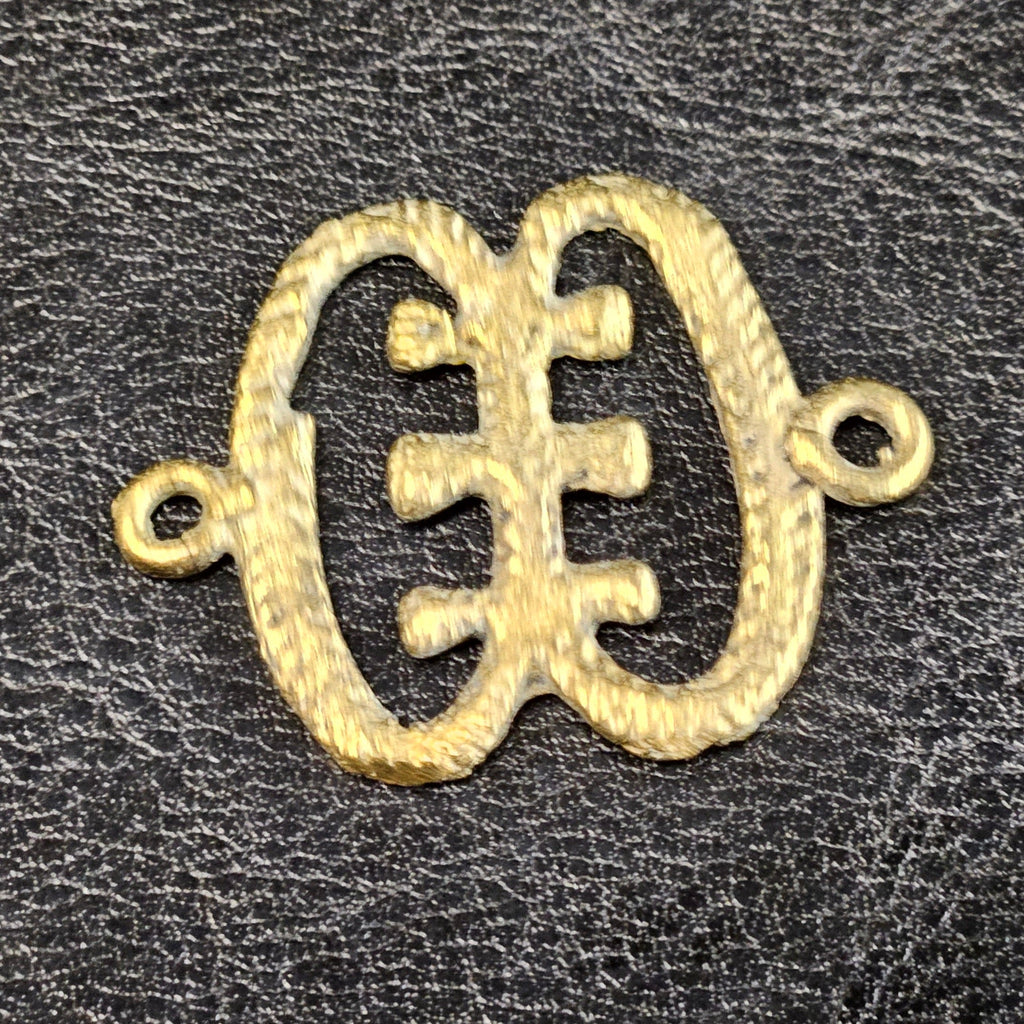 Adorn Yourself with Ese Ne Tekrema Adinkra African Brass Pendant/Link