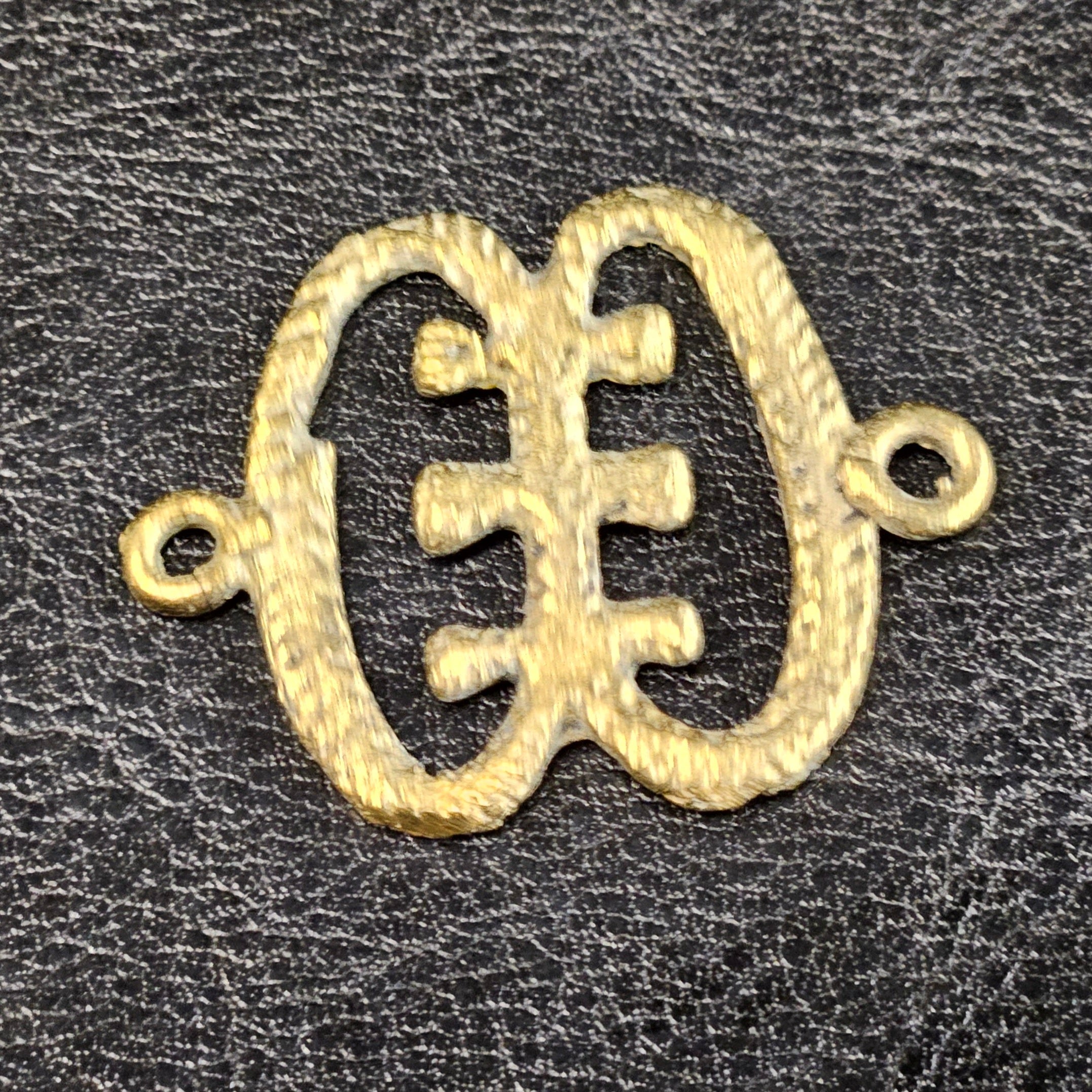 Adorn Yourself with Ese Ne Tekrema Adinkra African Brass Pendant/Link