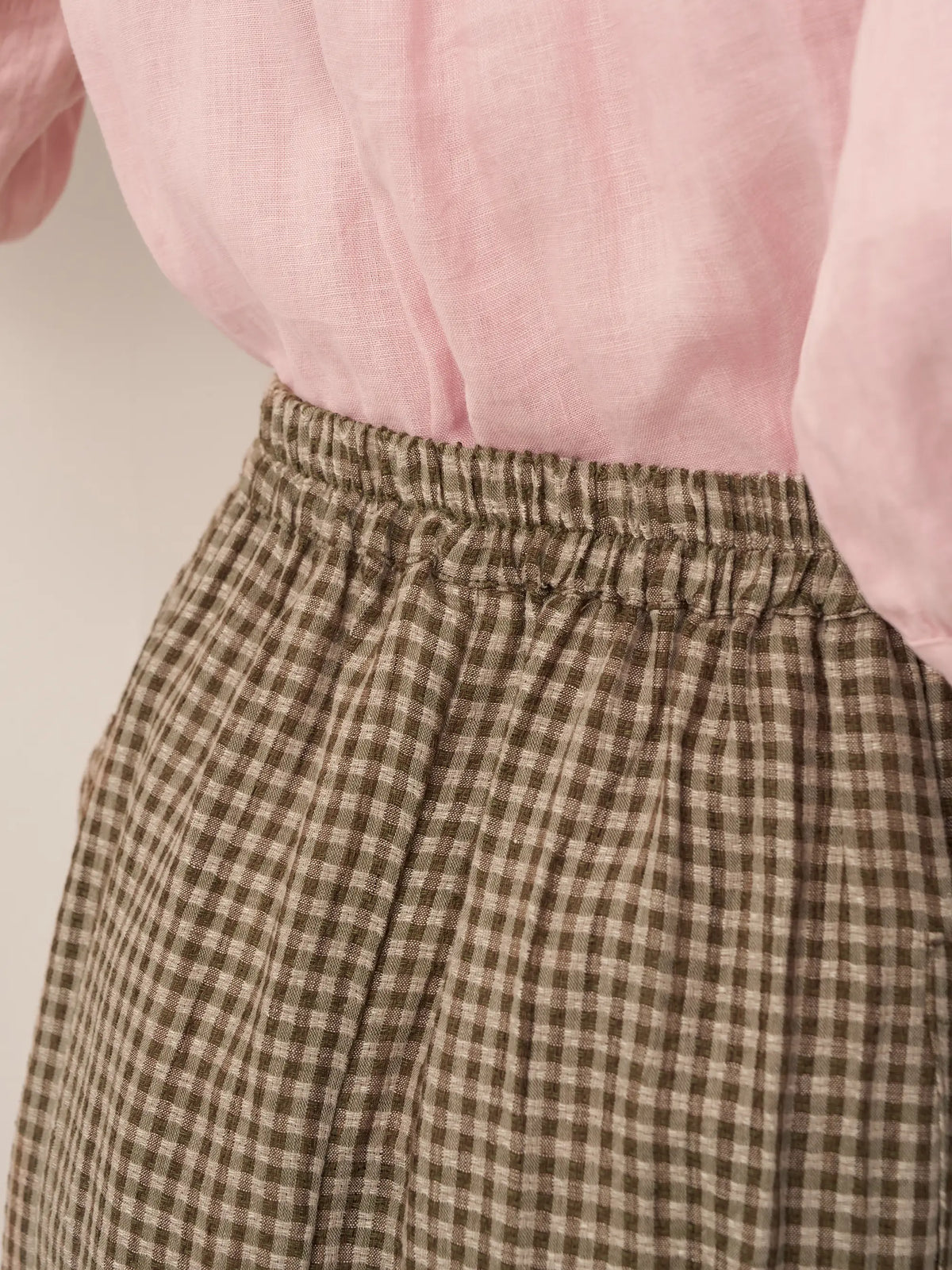 Linen-Cotton Elastic Waist Skirt MARINA