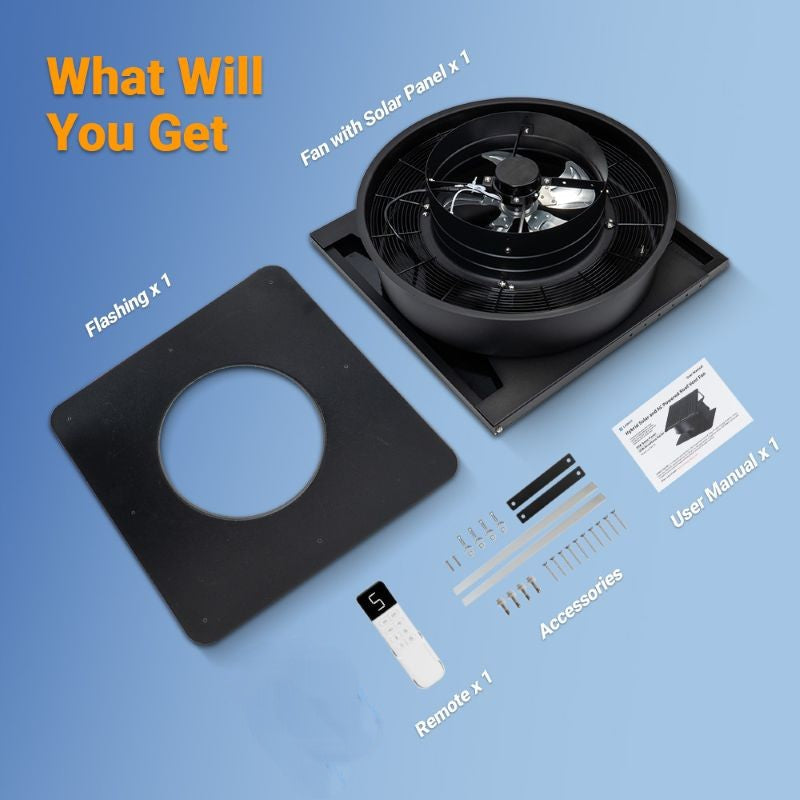 12" Solar Attic Vent Fan -55W