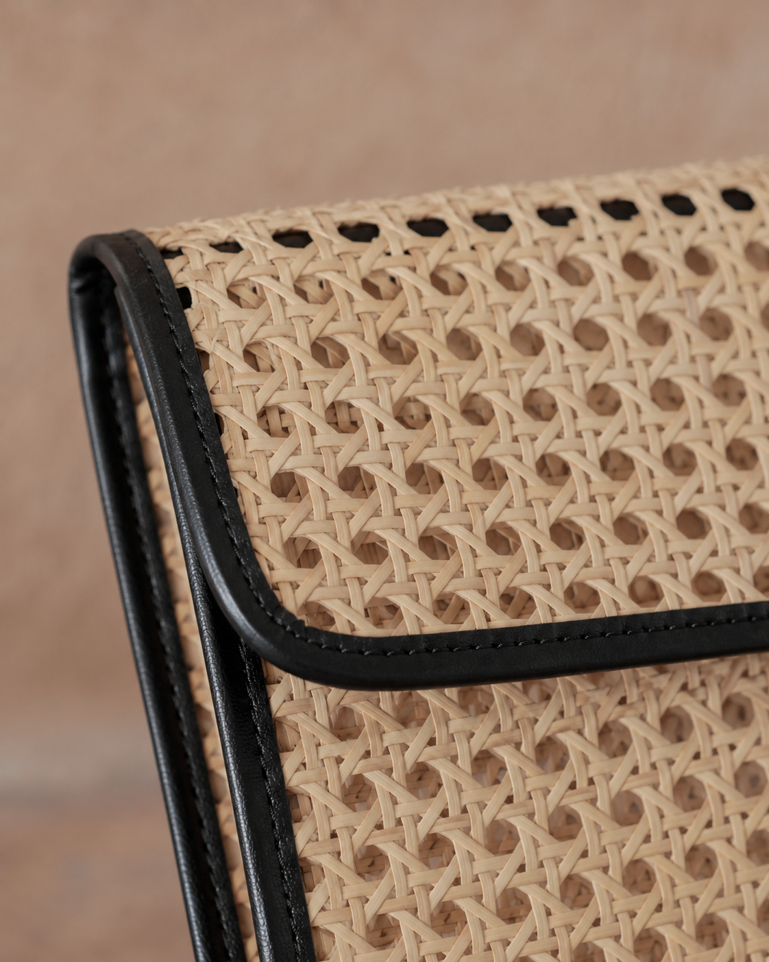 Eva Leather and Rattan Clutch