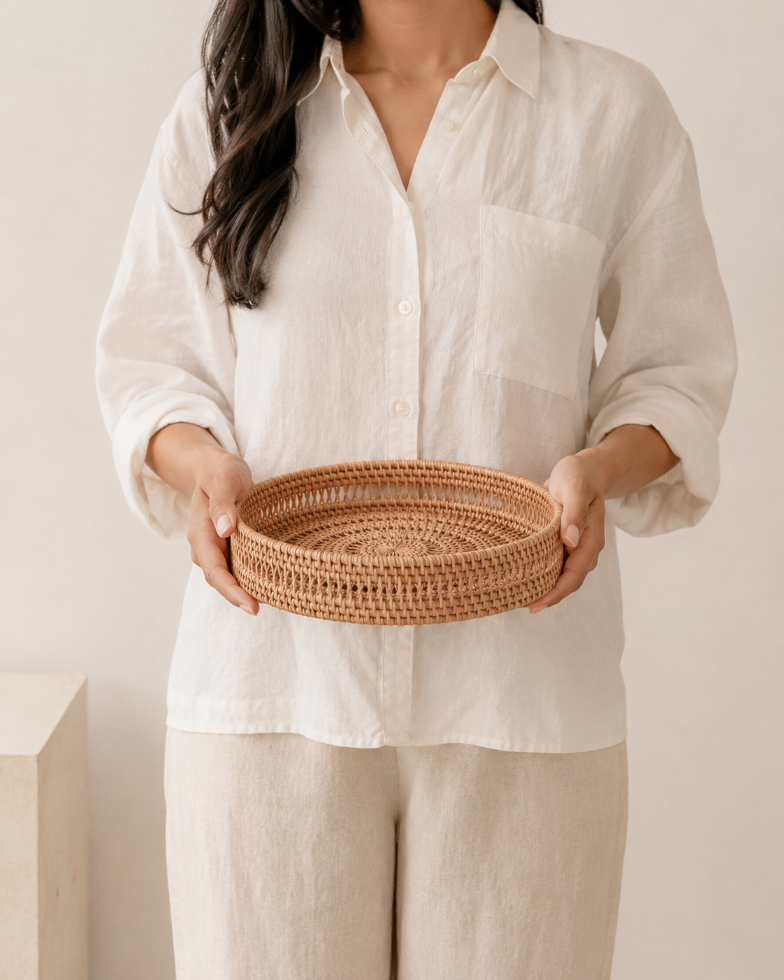 Round Woven Tray