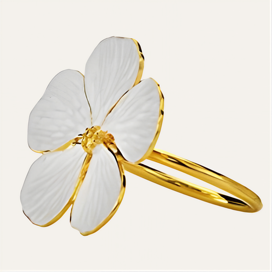 Gold Flower Napkin Rings – Floral Radiance