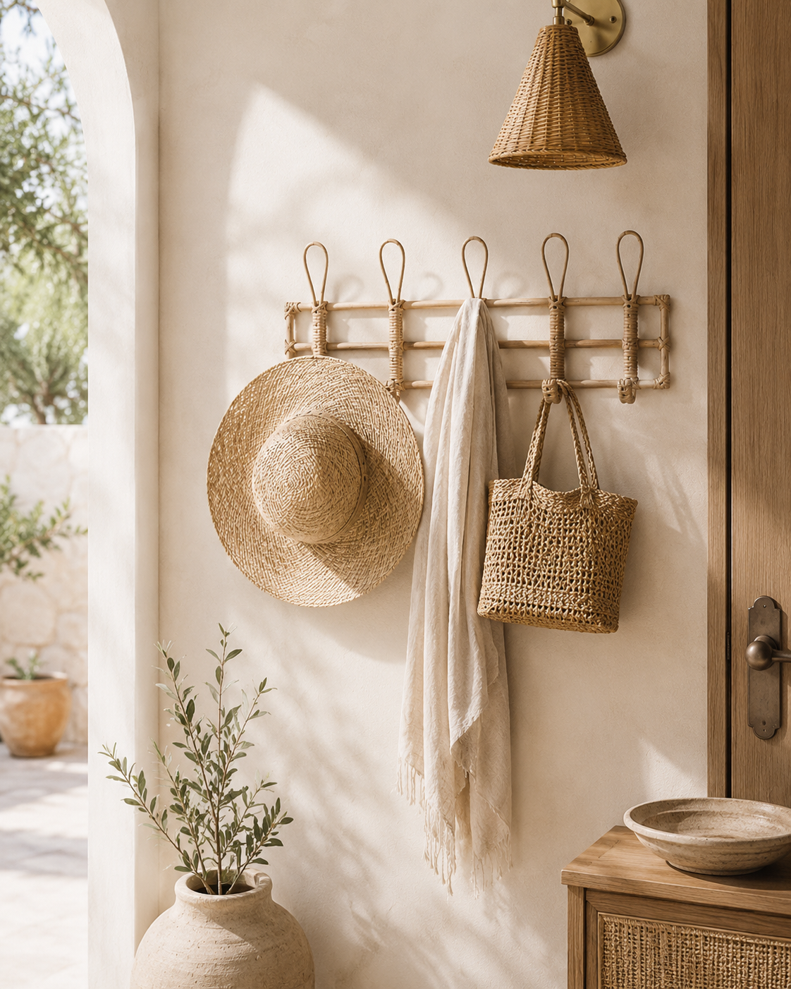 Nusa Rattan Wall Hooks
