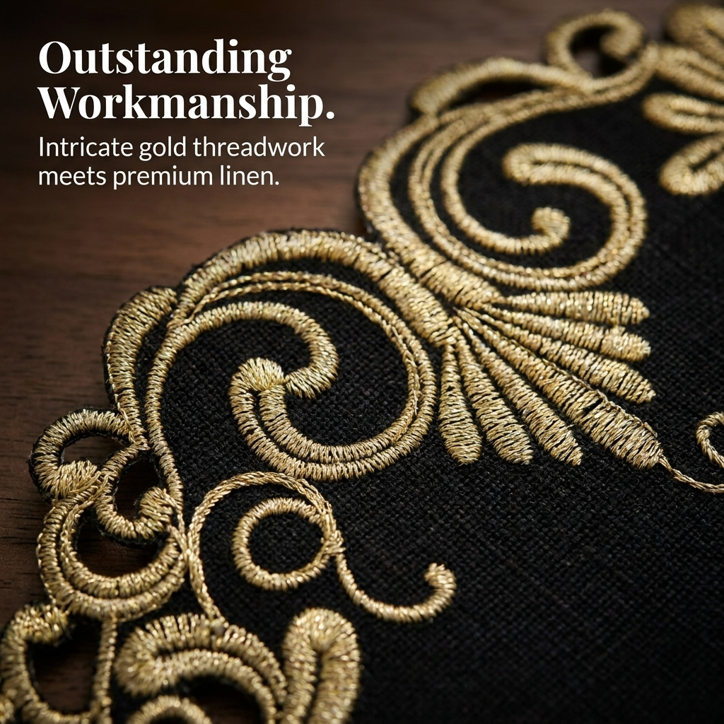 Black Gold Doilies – Golden Night, 15 Inch
