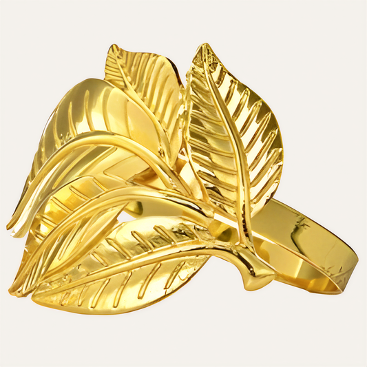 Gold Leaf Napkin Rings – Gilded Bloom
