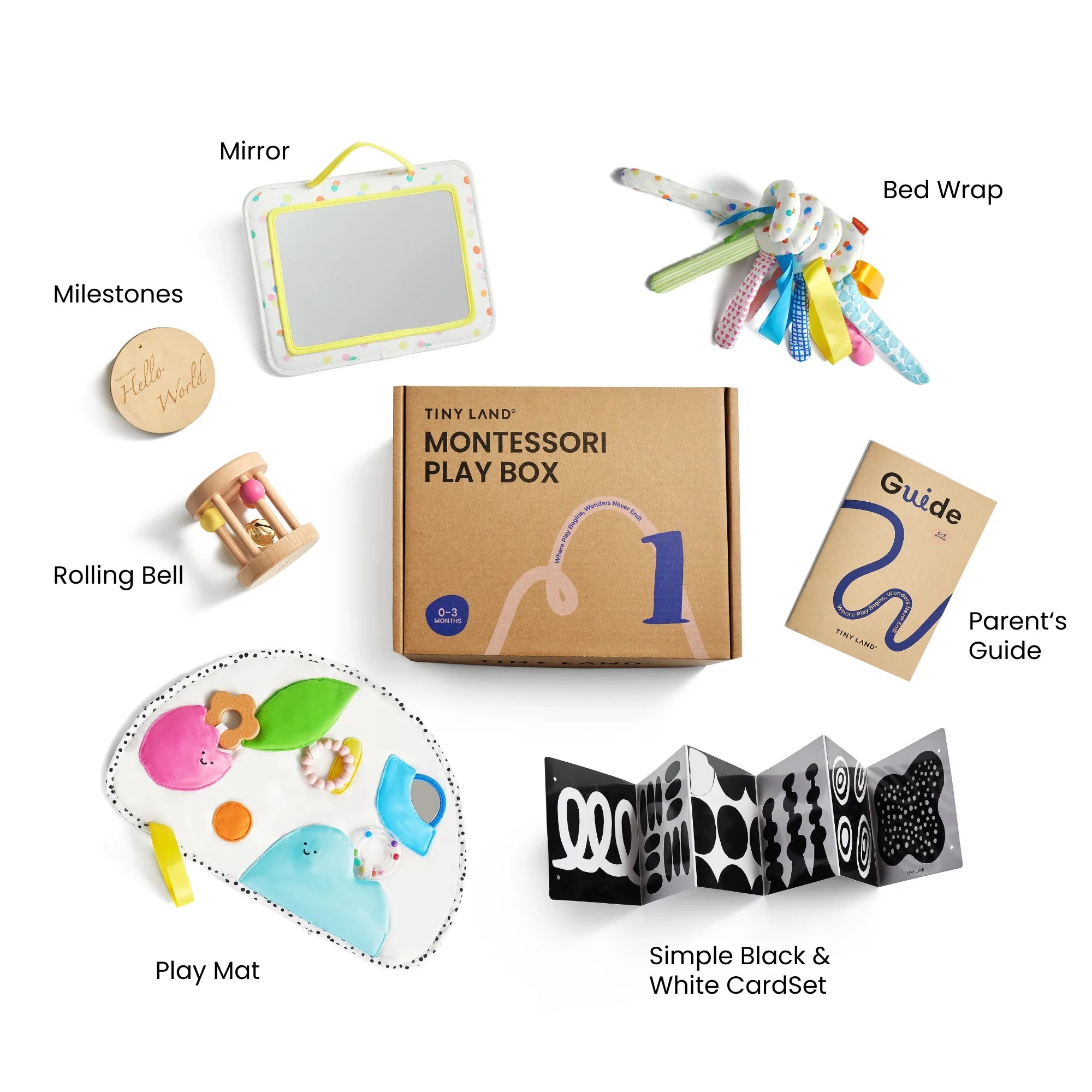 Tiny Land® Montessori Sensory Beginnings Baby Set（0–6 months）
