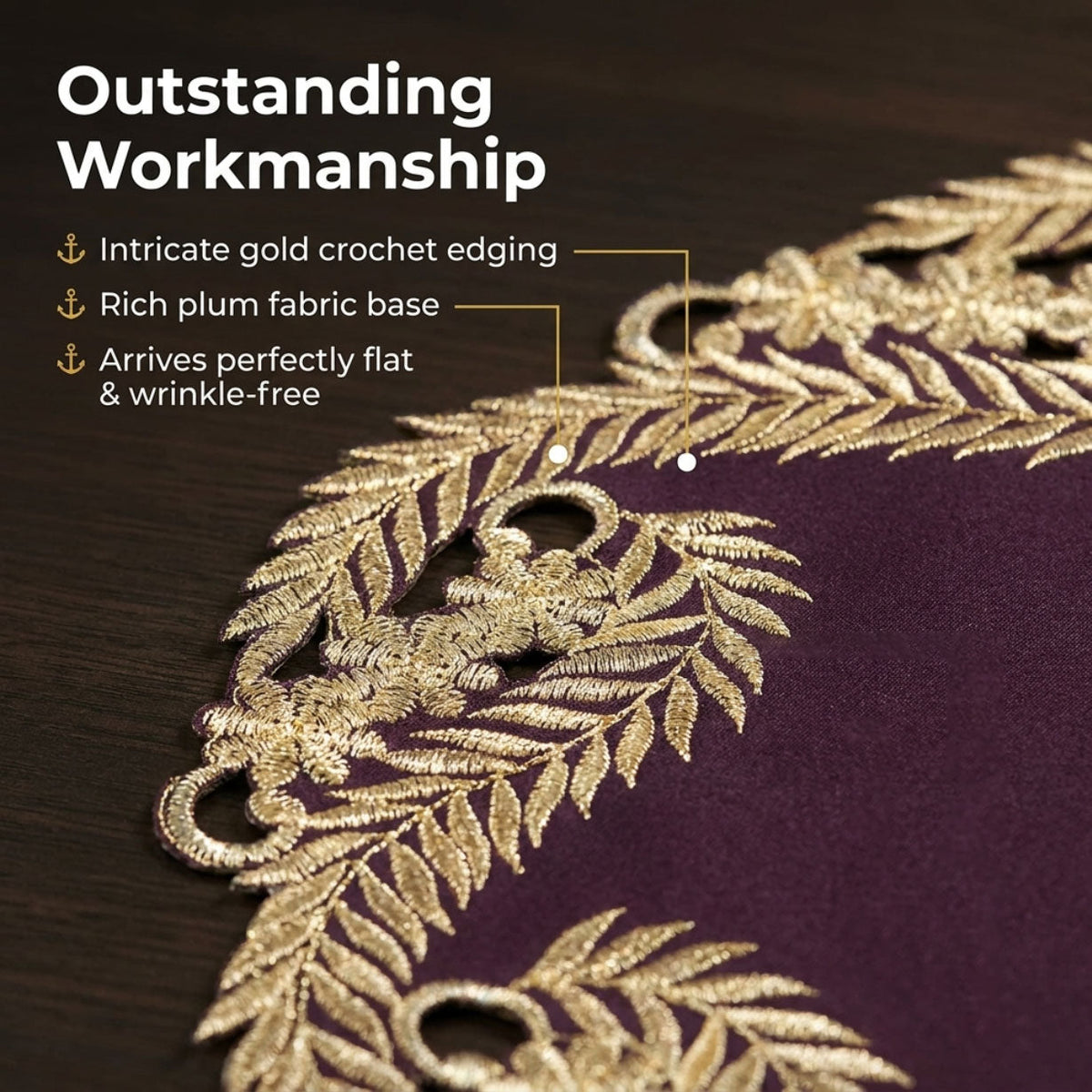 Purple Gold Doilies – Violet Dream, 15 Inch