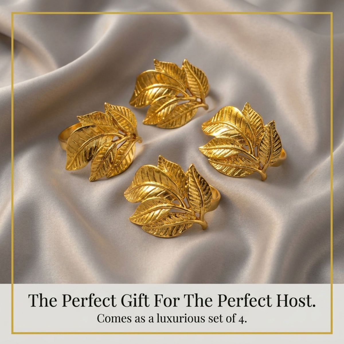 Gold Leaf Napkin Rings – Gilded Bloom