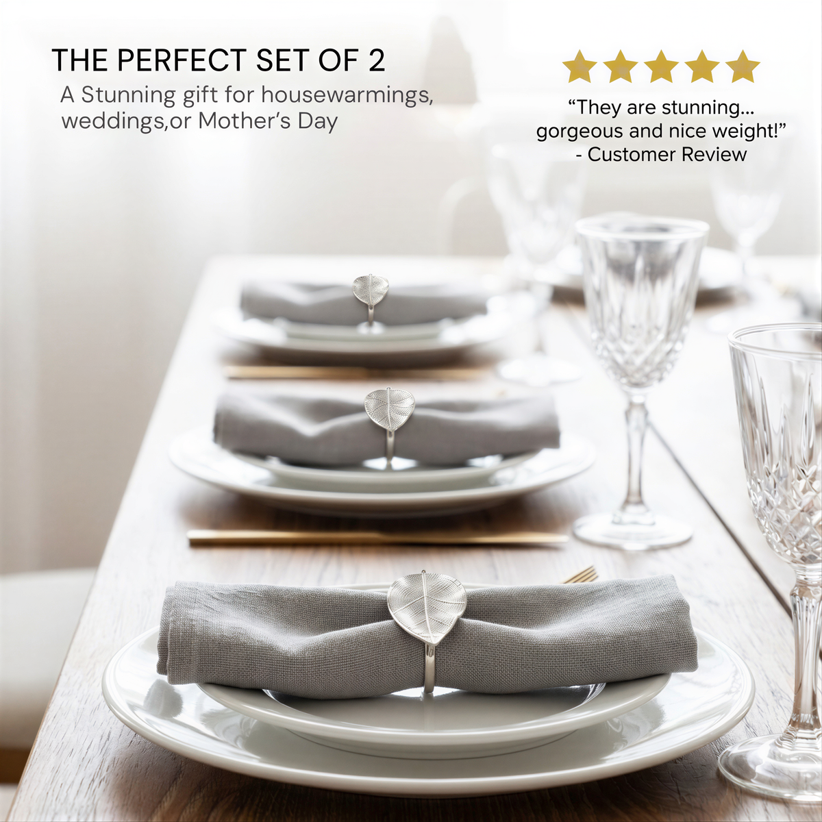 Silver Leaf Napkin Rings – Silver Grace
