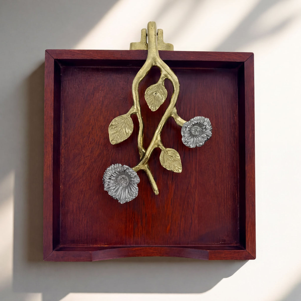 Wooden Napkin Holder – Silver Gold, Pivot Arm