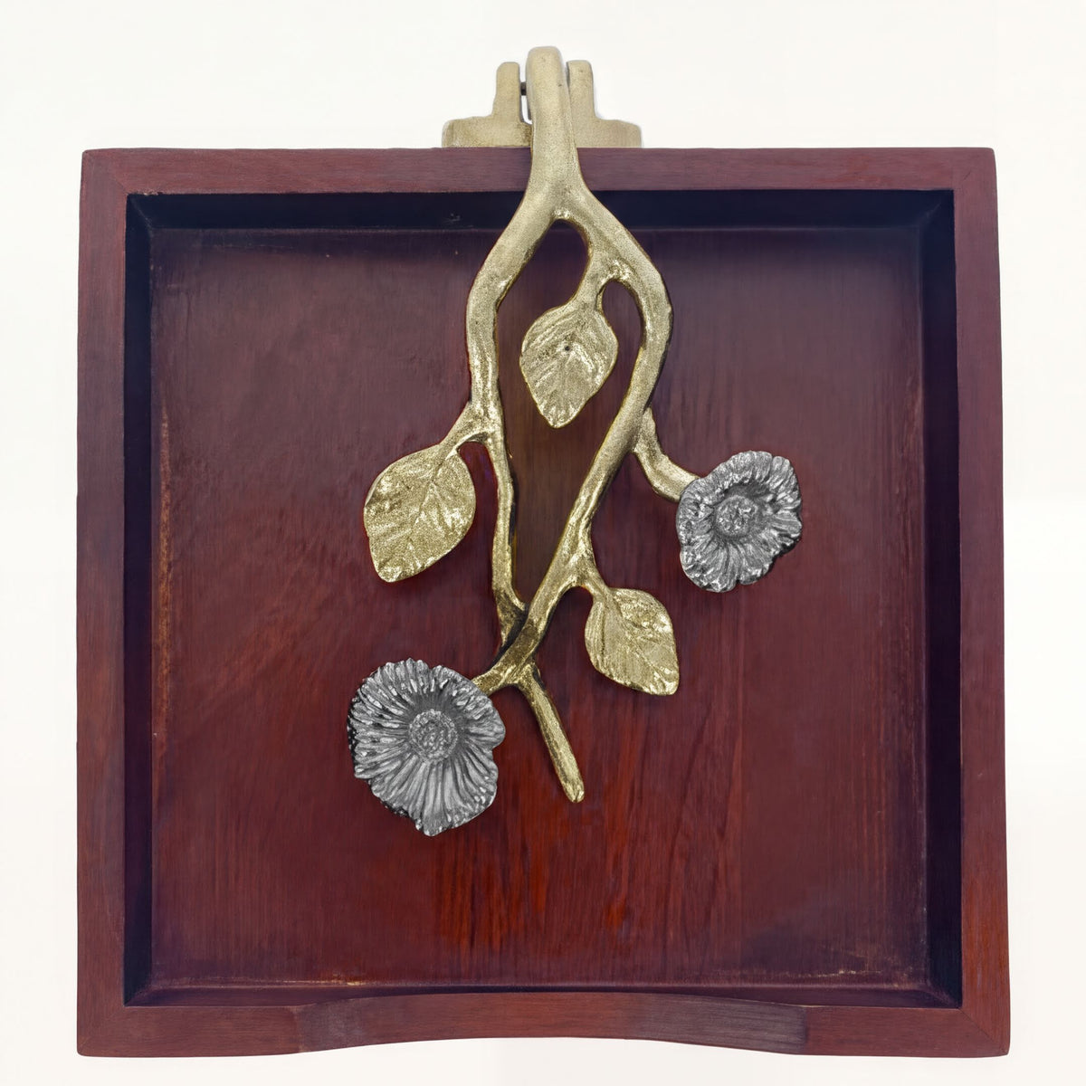 Wooden Napkin Holder – Silver Gold, Pivot Arm