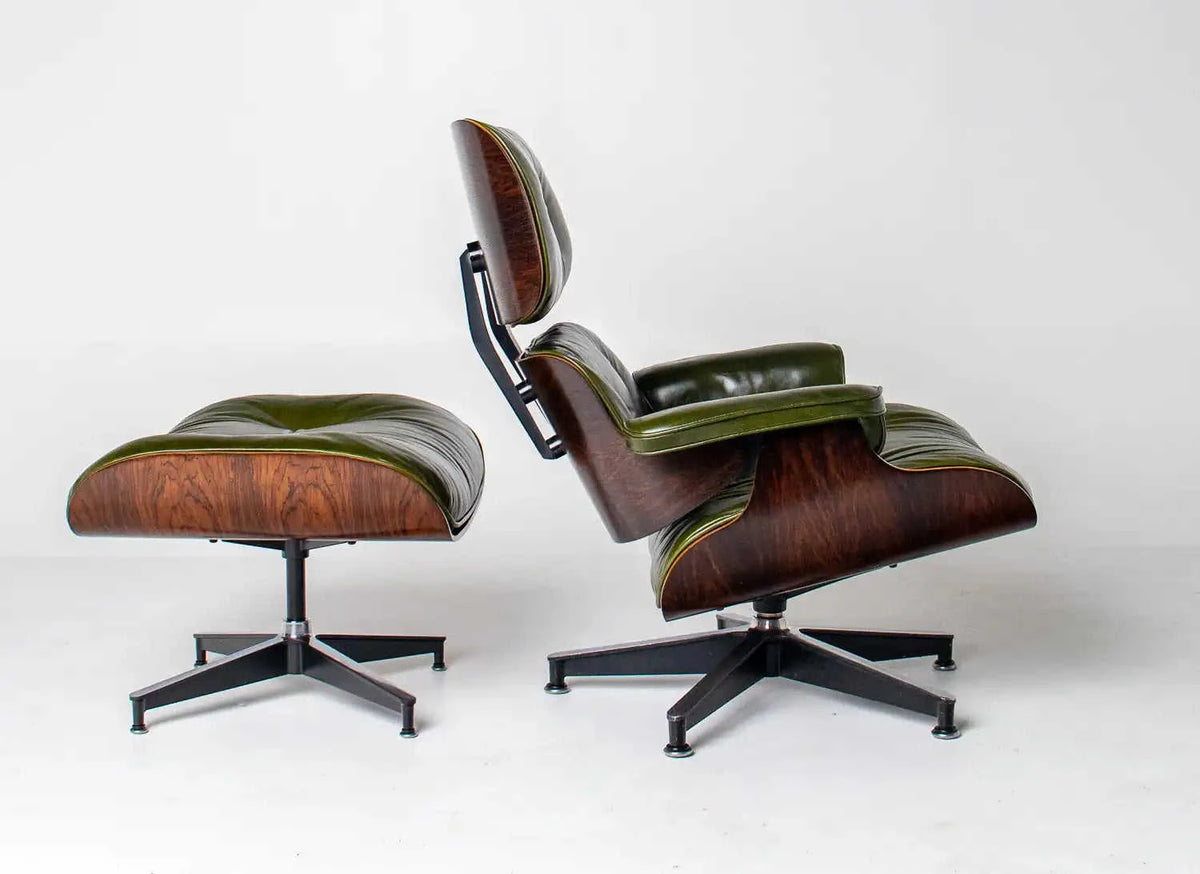 3rd Generation Eames Lounge Chair in Brazilian Rosewood and New Moss Green Leather by Herman Miller Eco My Home  Hobbs Modern ecomyhome.store United States