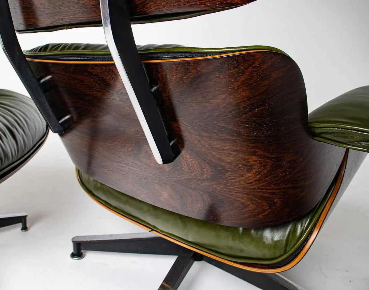 3rd Generation Eames Lounge Chair in Brazilian Rosewood and New Moss Green Leather by Herman Miller Eco My Home  Hobbs Modern ecomyhome.store United States
