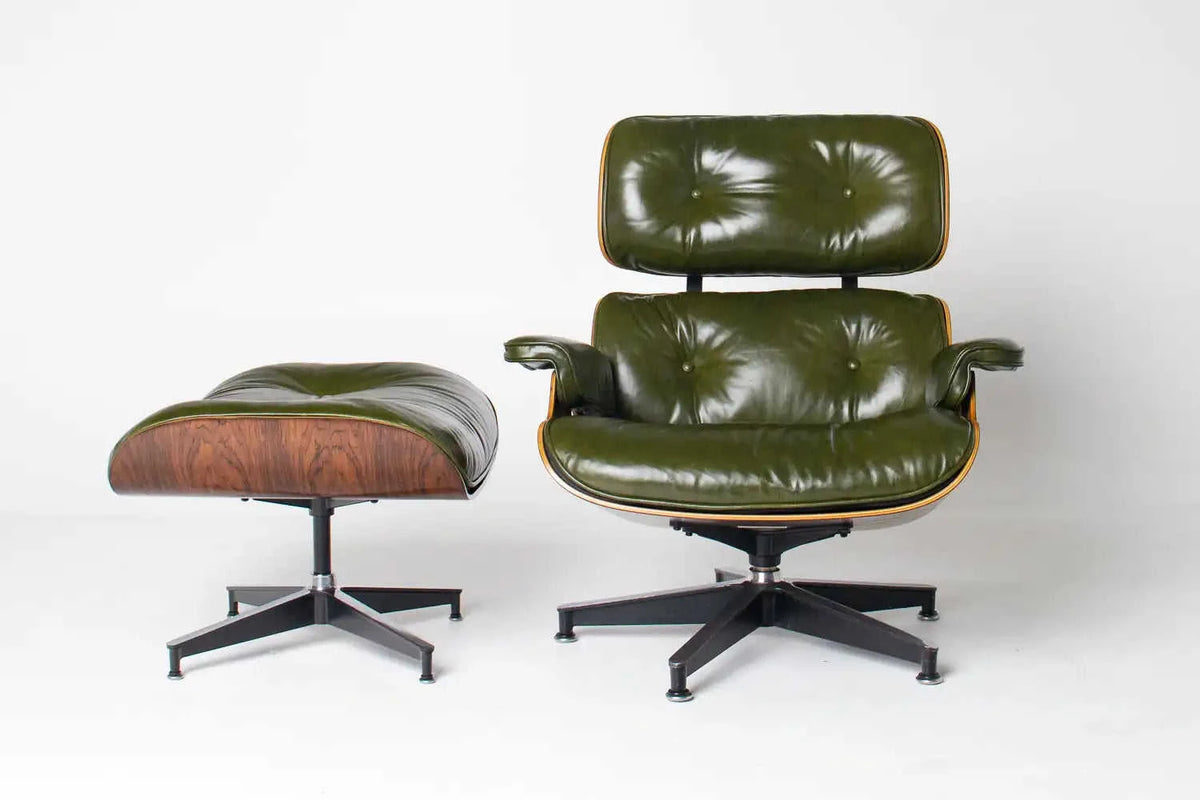 3rd Generation Eames Lounge Chair in Brazilian Rosewood and New Moss Green Leather by Herman Miller Eco My Home  Hobbs Modern ecomyhome.store United States