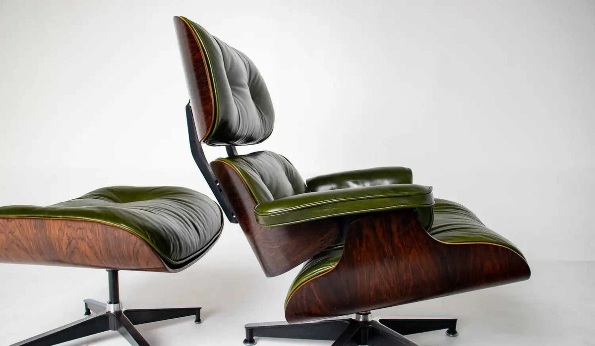 3rd Generation Eames Lounge Chair in Brazilian Rosewood and New Moss Green Leather by Herman Miller Eco My Home  Hobbs Modern ecomyhome.store United States