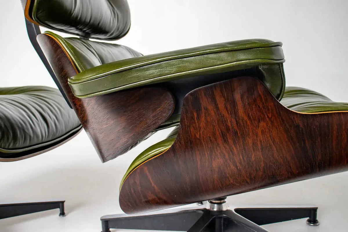 3rd Generation Eames Lounge Chair in Brazilian Rosewood and New Moss Green Leather by Herman Miller Eco My Home  Hobbs Modern ecomyhome.store United States