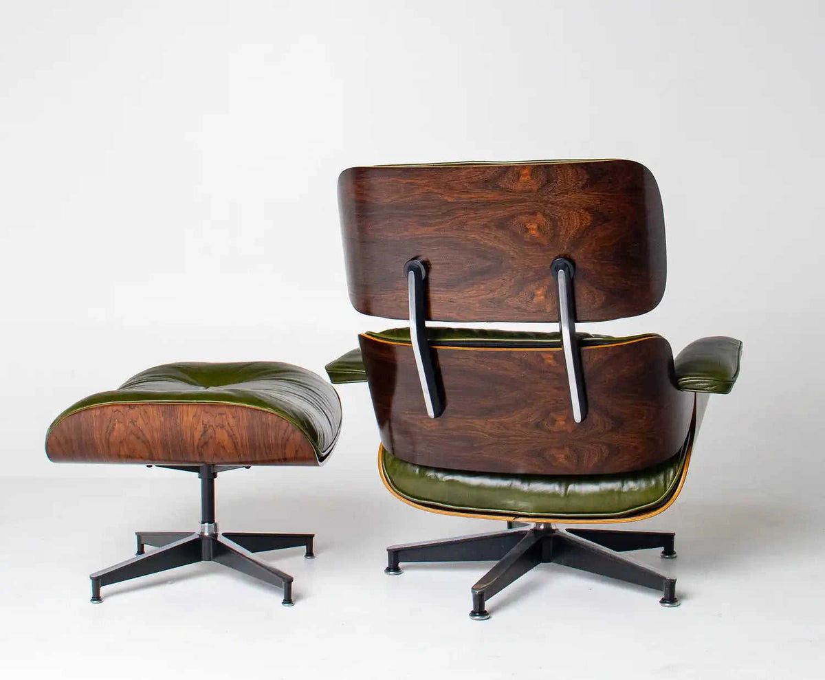 3rd Generation Eames Lounge Chair in Brazilian Rosewood and New Moss Green Leather by Herman Miller Eco My Home  Hobbs Modern ecomyhome.store United States