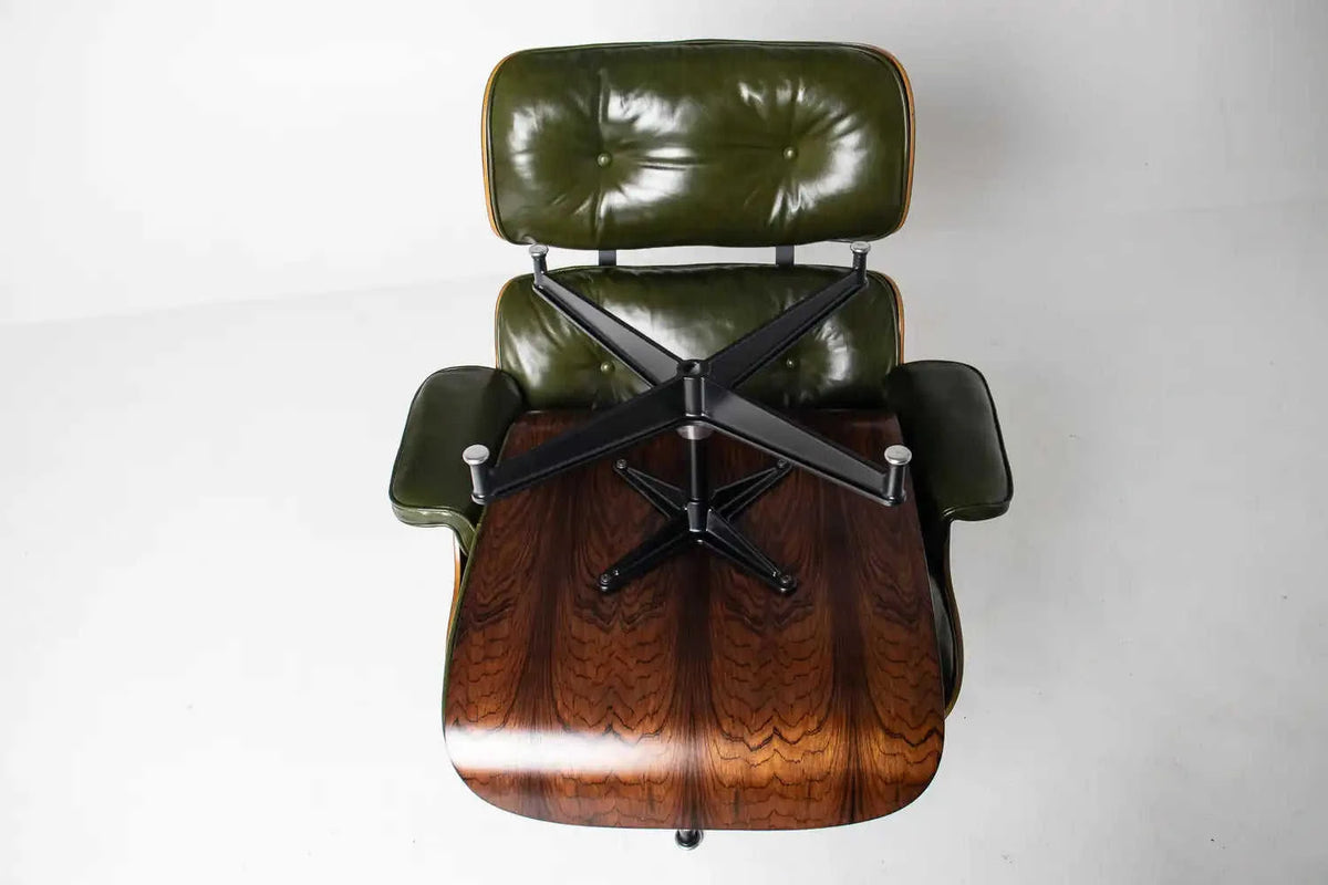 3rd Generation Eames Lounge Chair in Brazilian Rosewood and New Moss Green Leather by Herman Miller Eco My Home  Hobbs Modern ecomyhome.store United States