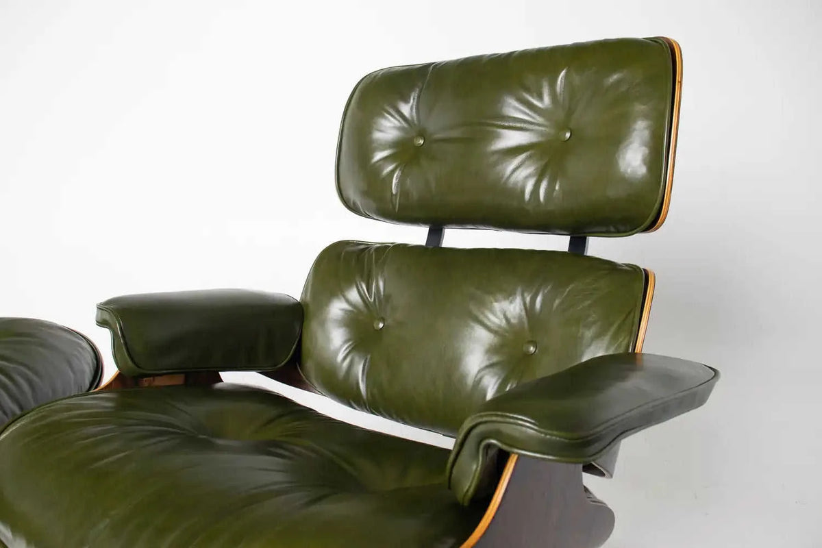 3rd Generation Eames Lounge Chair in Brazilian Rosewood and New Moss Green Leather by Herman Miller Eco My Home  Hobbs Modern ecomyhome.store United States
