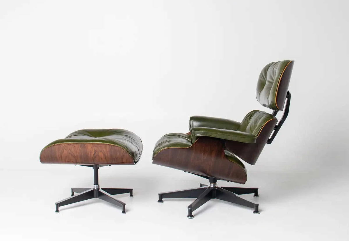 3rd Generation Eames Lounge Chair in Brazilian Rosewood and New Moss Green Leather by Herman Miller Eco My Home  Hobbs Modern ecomyhome.store United States