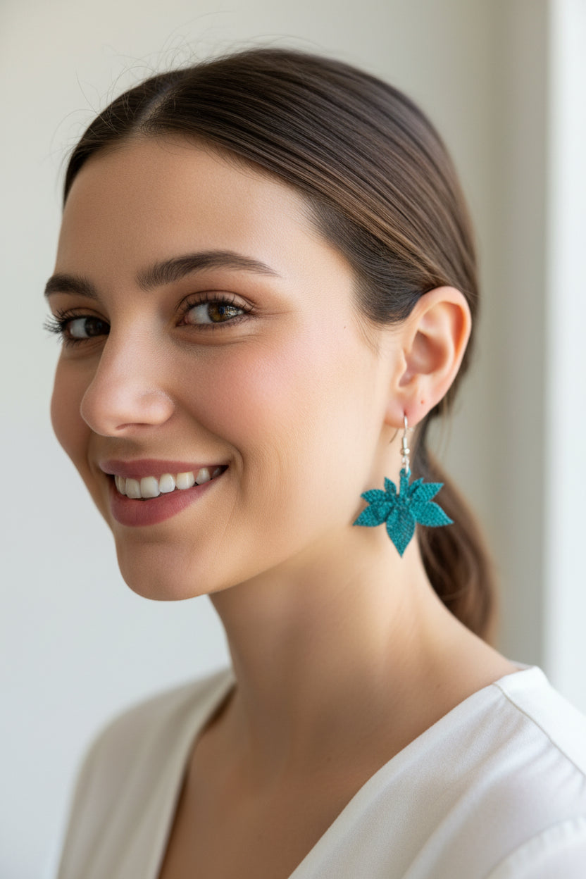 Handmade Leaf Dangle Earrings