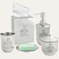 Bathroom Accessory Set - Elegant Silver Metal Bathroom Organizer Collection