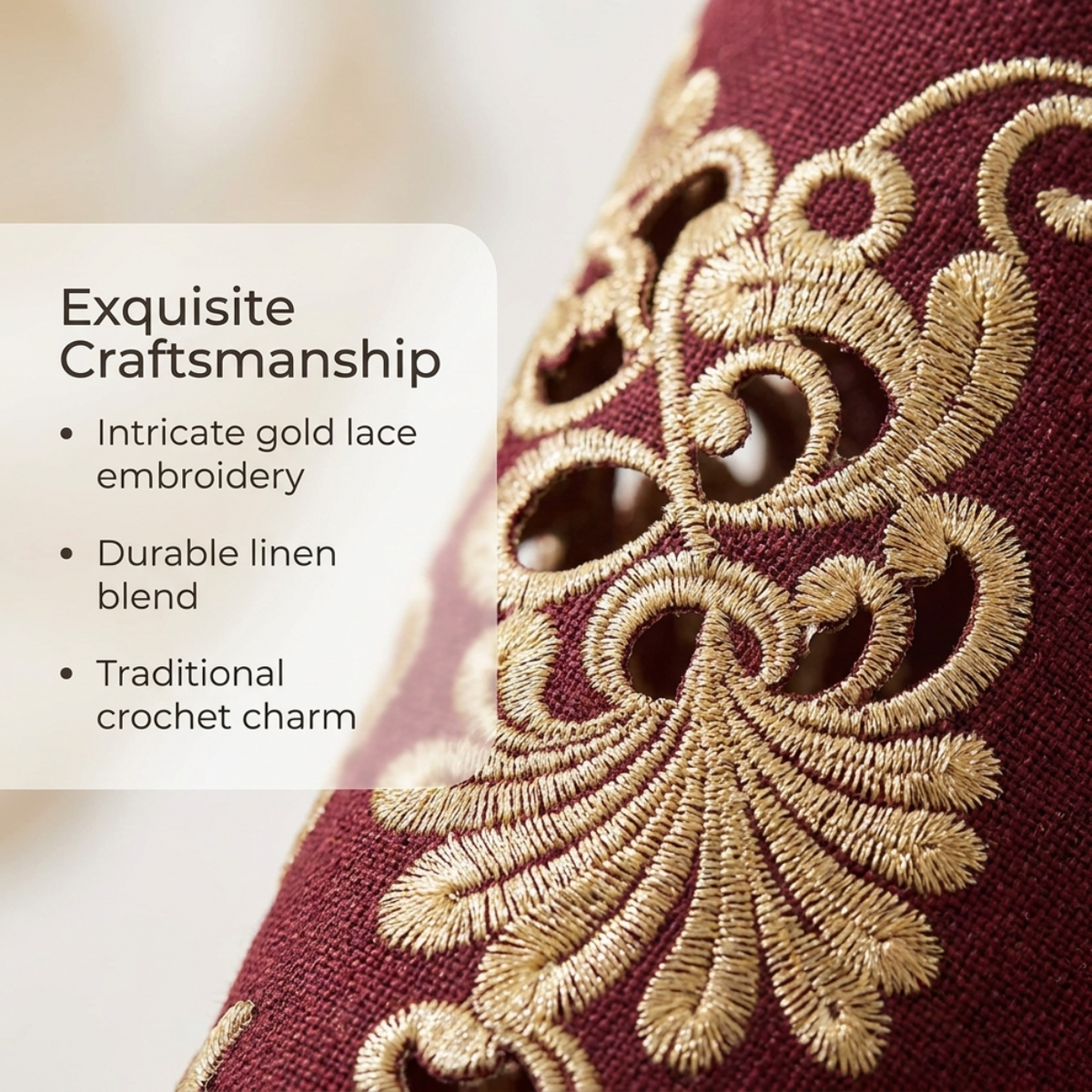 Burgundy Gold Doilies – Burgundy Charm, 15 Inch