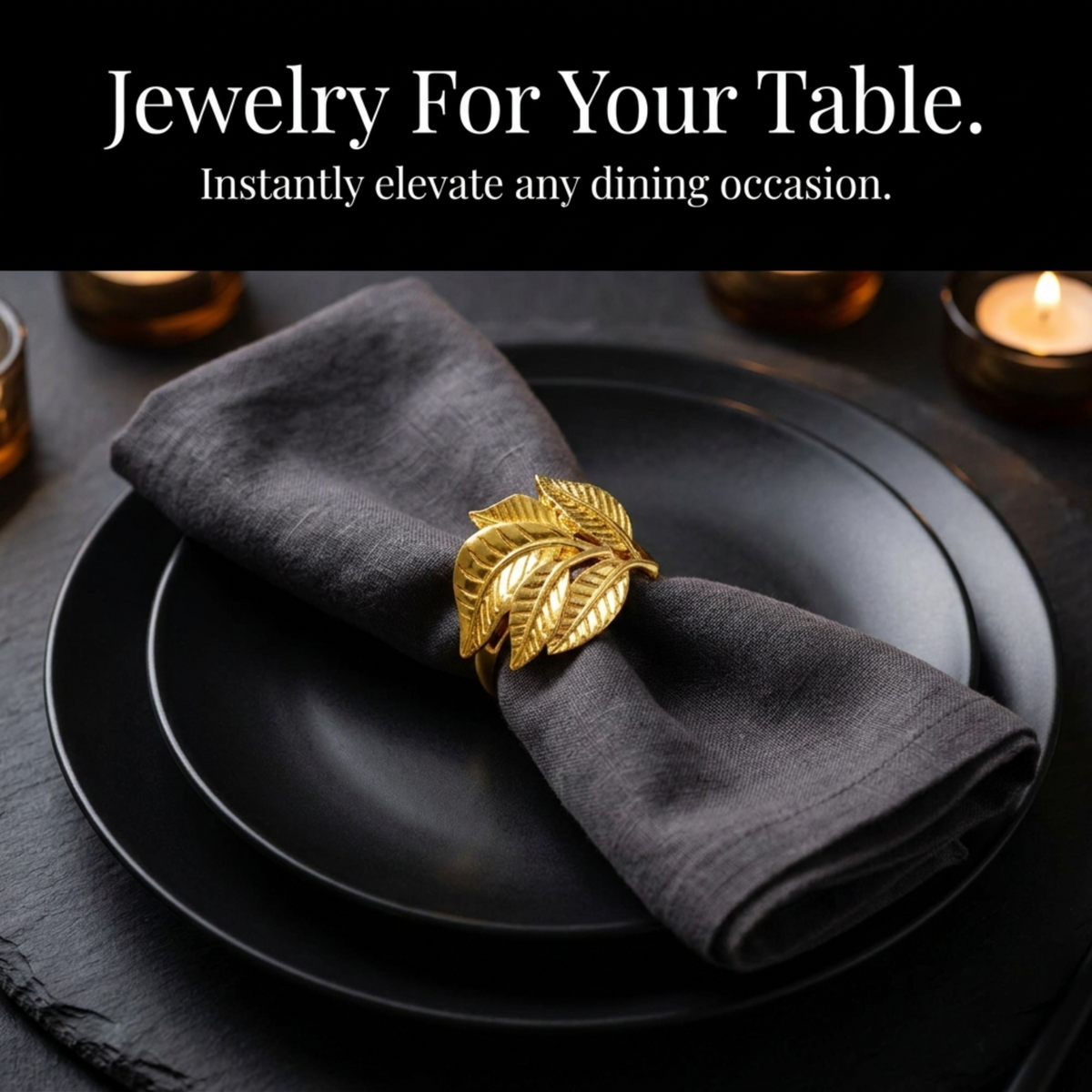 Gold Leaf Napkin Rings – Gilded Bloom