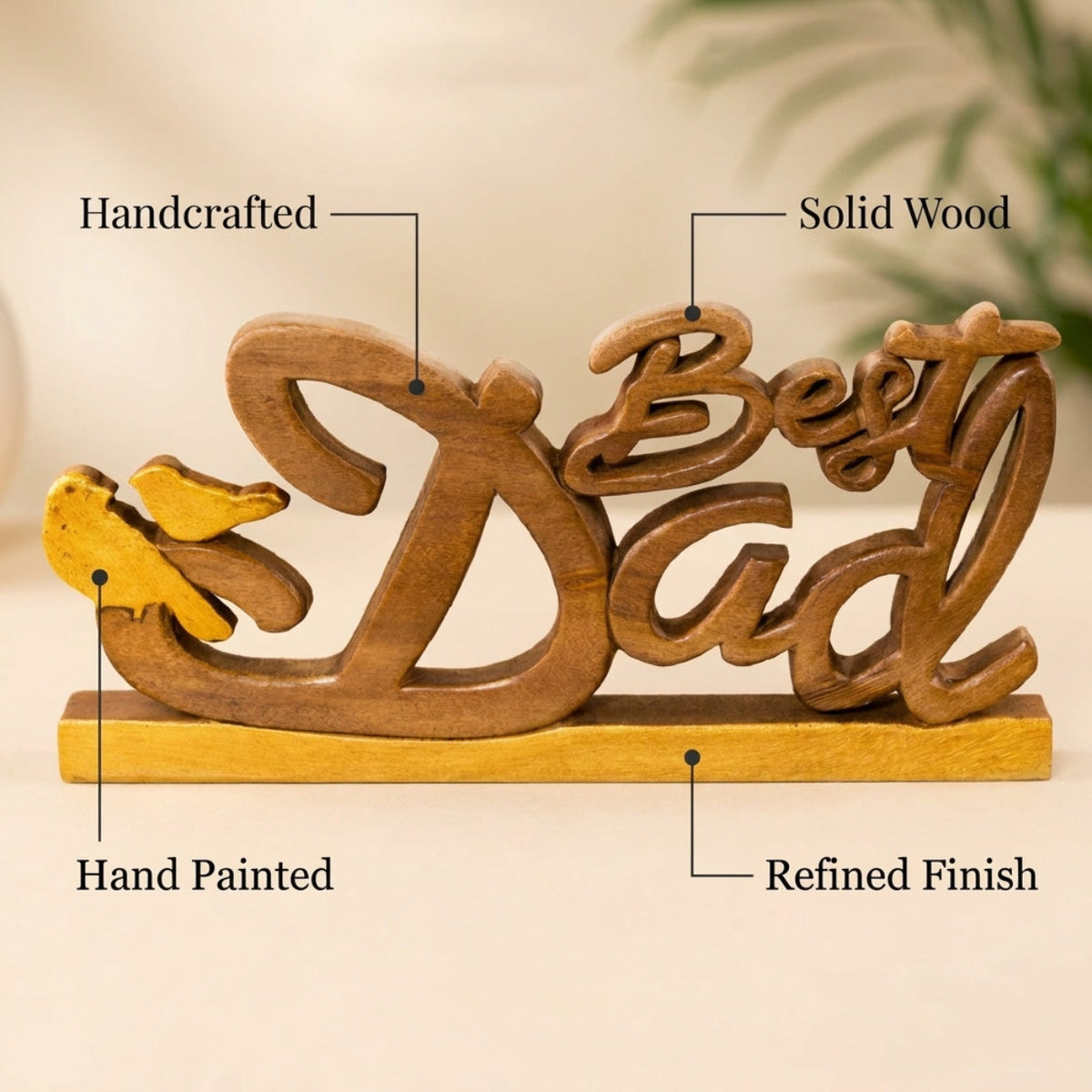 Wooden Dad Plaque – Ellynn Greatest Dad, Acacia