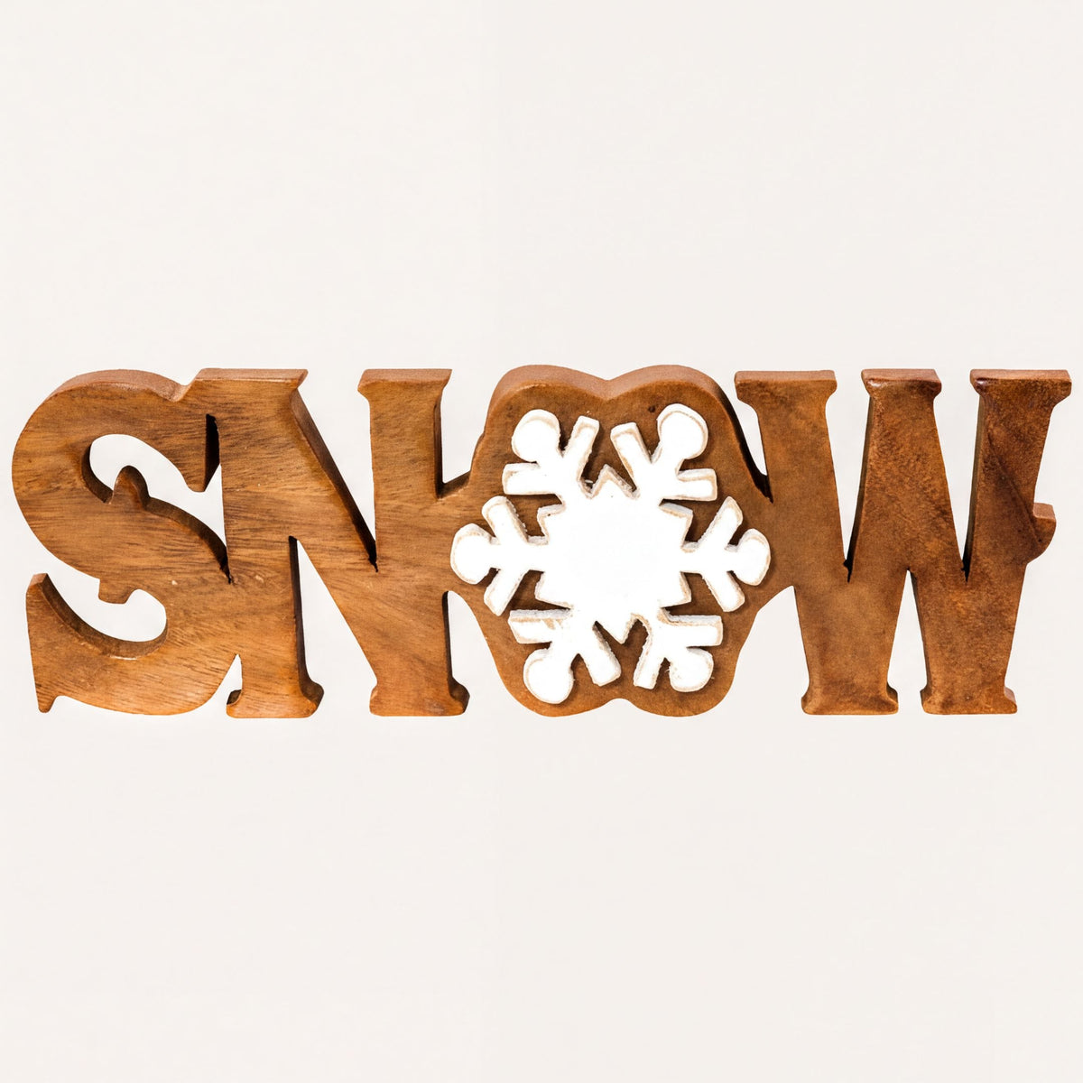 Wooden Snow Sign – Winter Grace, Acacia Wood