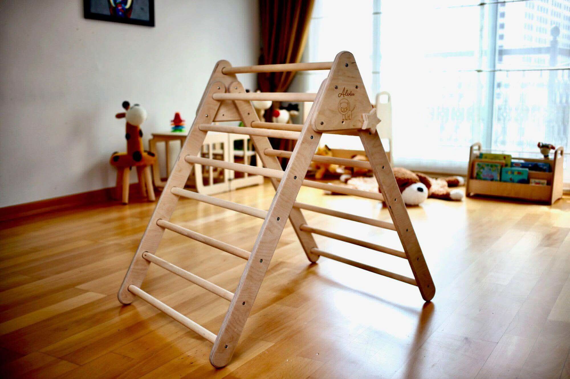 Montessori Climbing Set - Climbing Triangle / Arch Rocker, XL Pillow, and 2 Ramps / 5 Pieces