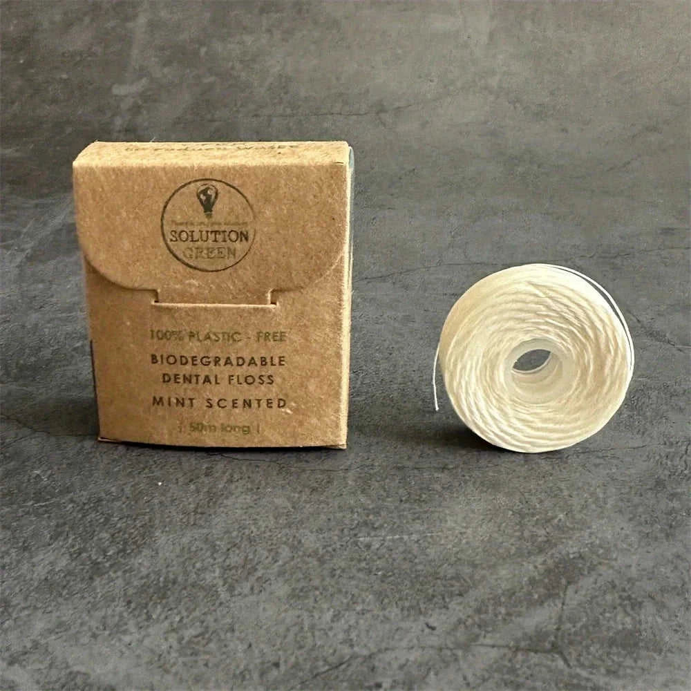 50 Meters Biodegradable Mint Dental Floss Eco My Home  Natural Toothbrush ecomyhome.store United States