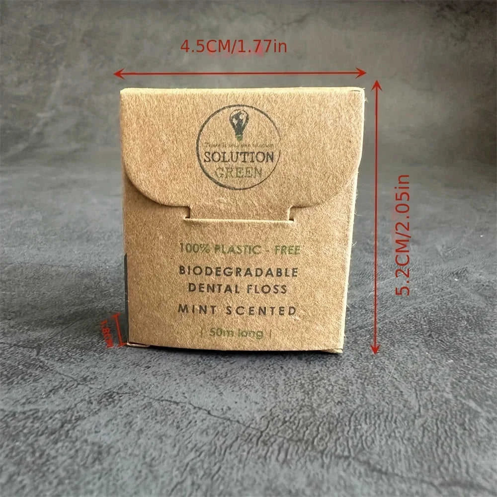 50 Meters Biodegradable Mint Dental Floss Eco My Home  Natural Toothbrush ecomyhome.store United States