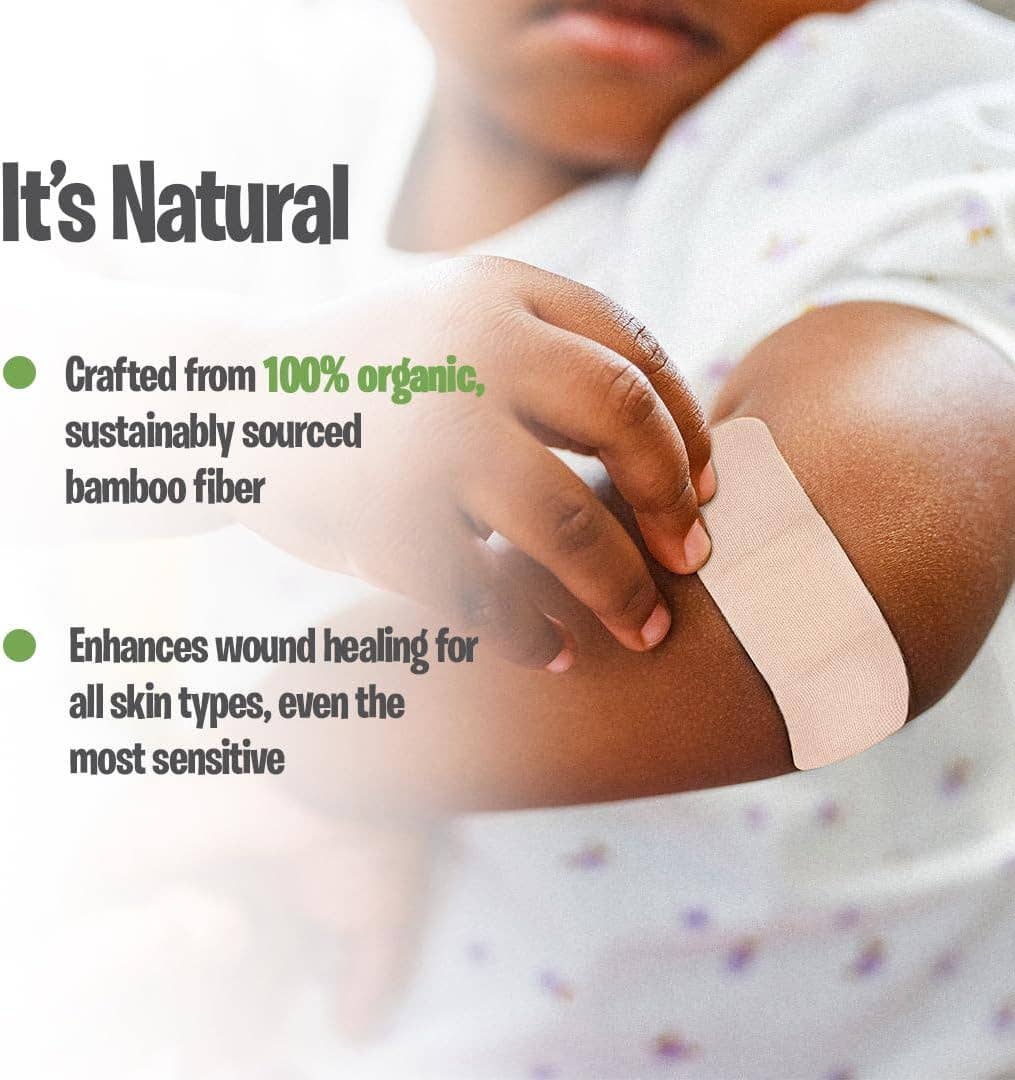 Value Pack | 100 Natural Bamboo Bandages for Sensitive Skin