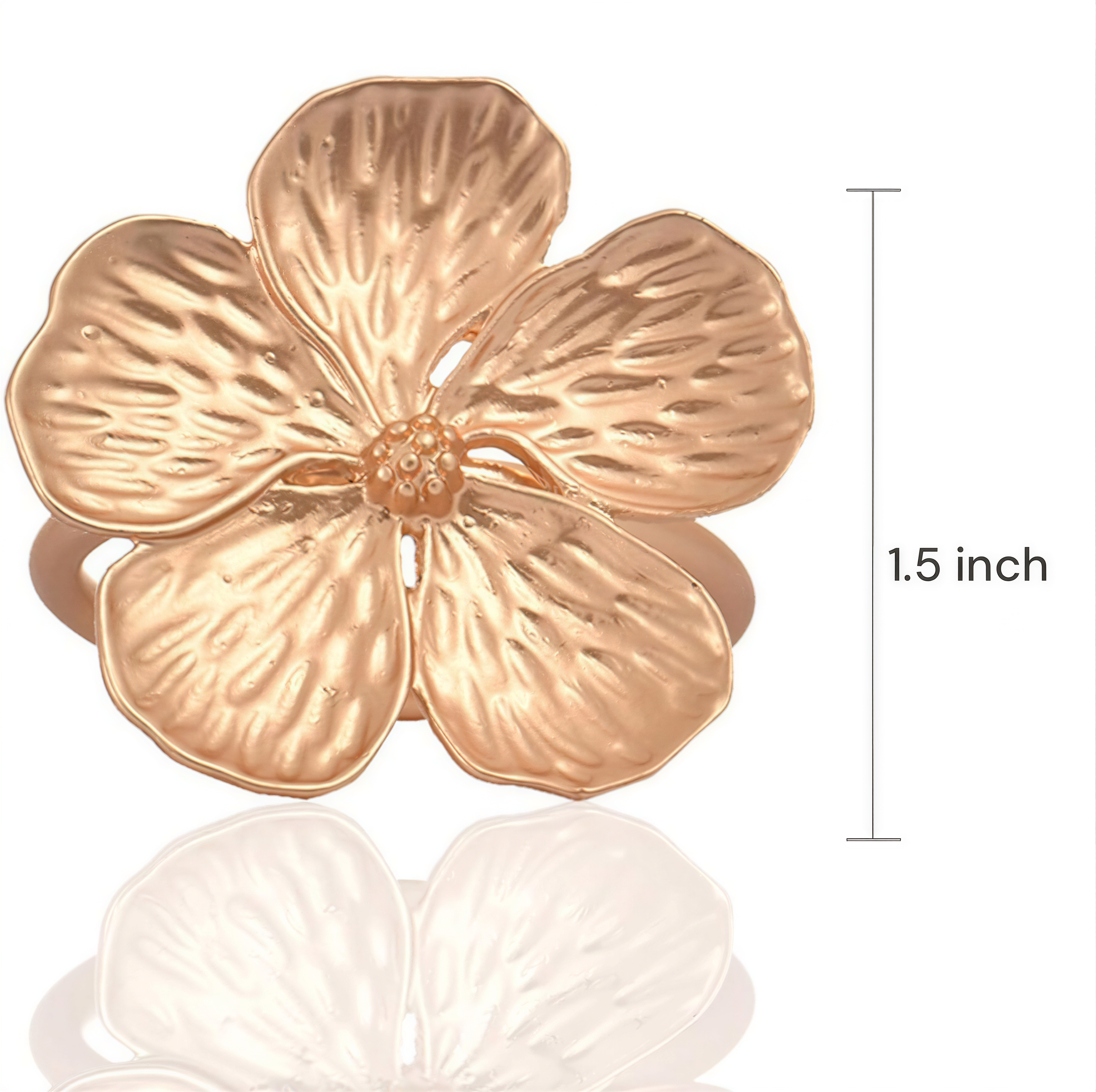 Gold Floral Napkin Rings – Elegant Metal Table Decor Rings for Dining