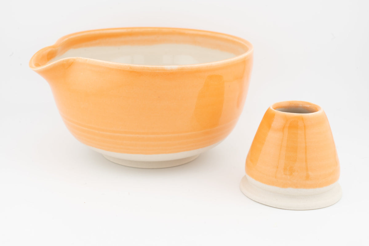 Matcha Set | Bowl with Matching Whisk Holder | Chawan and Chasentate