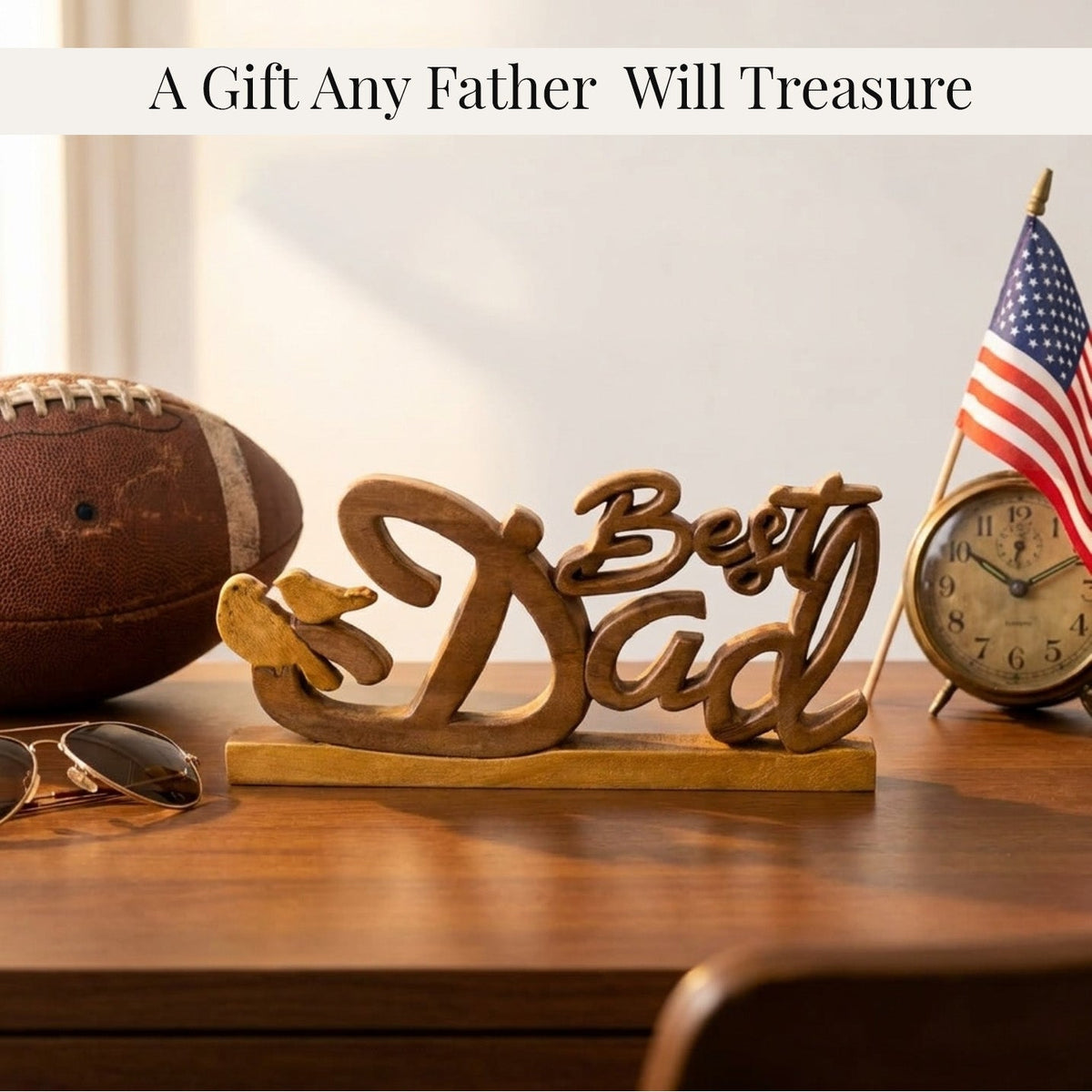 Wooden Dad Plaque – Ellynn Greatest Dad, Acacia