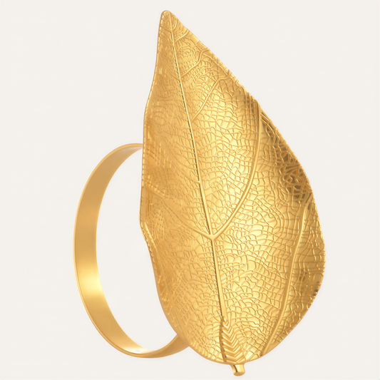 Gold Leaf Napkin Rings – Leaf Harmony