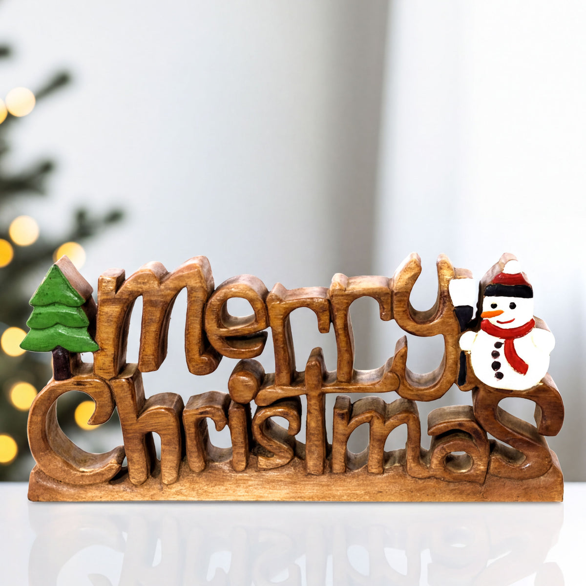 Wooden Christmas Sign – Yuletide Charm, Acacia Wood