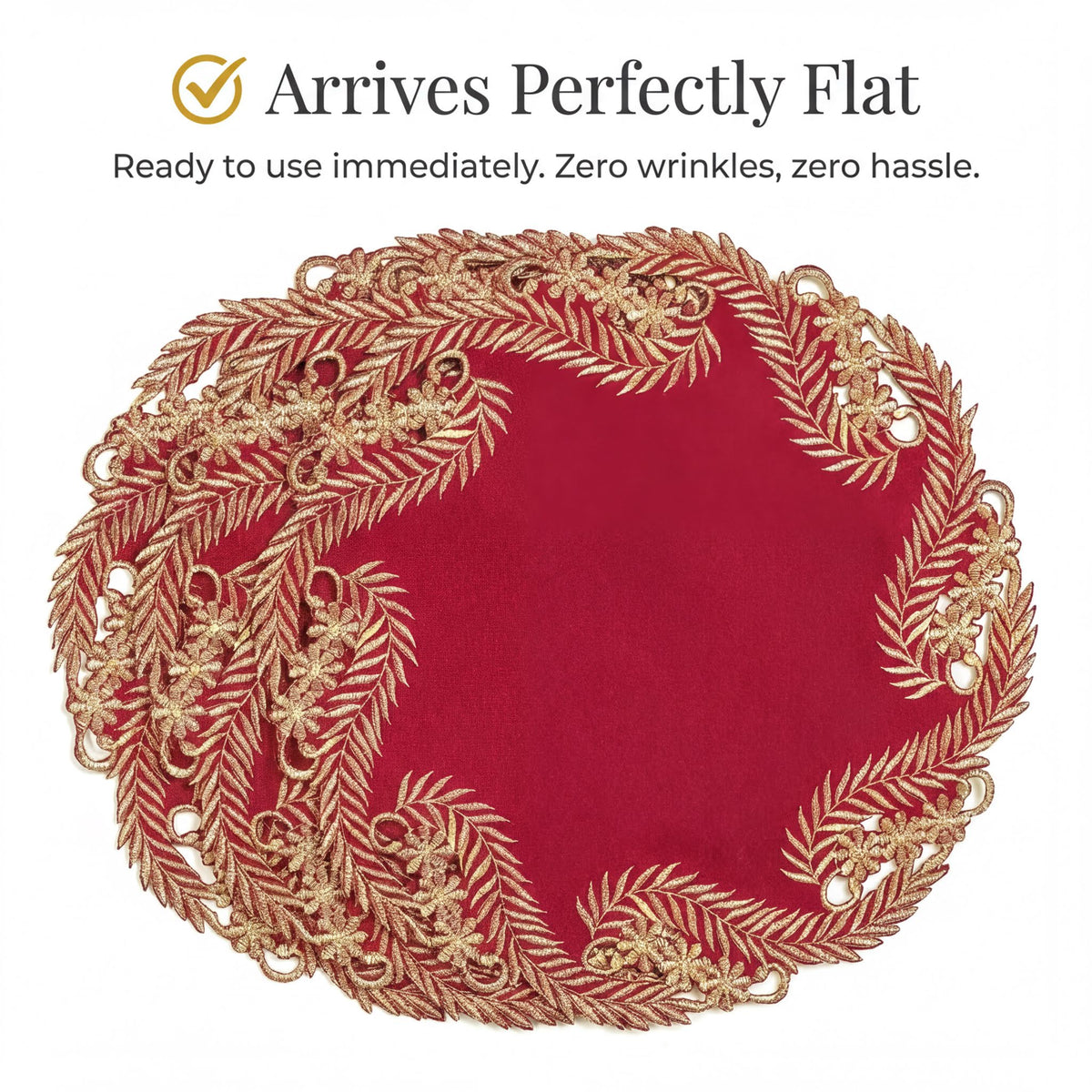 Burgundy Gold Doilies – Wine Grace, 15 Inch