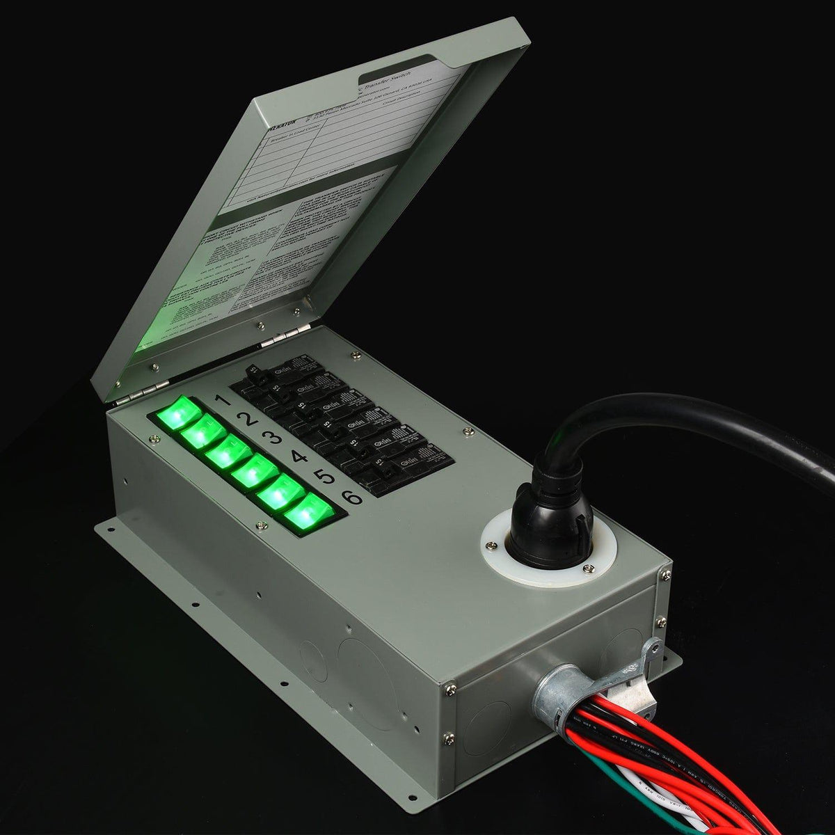 Refurbished - 120V 30A 6-Circuit Non-Automatic Transfer Switch