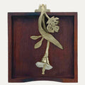 Solid Wood Napkin Holder with Gold Finish Ornament