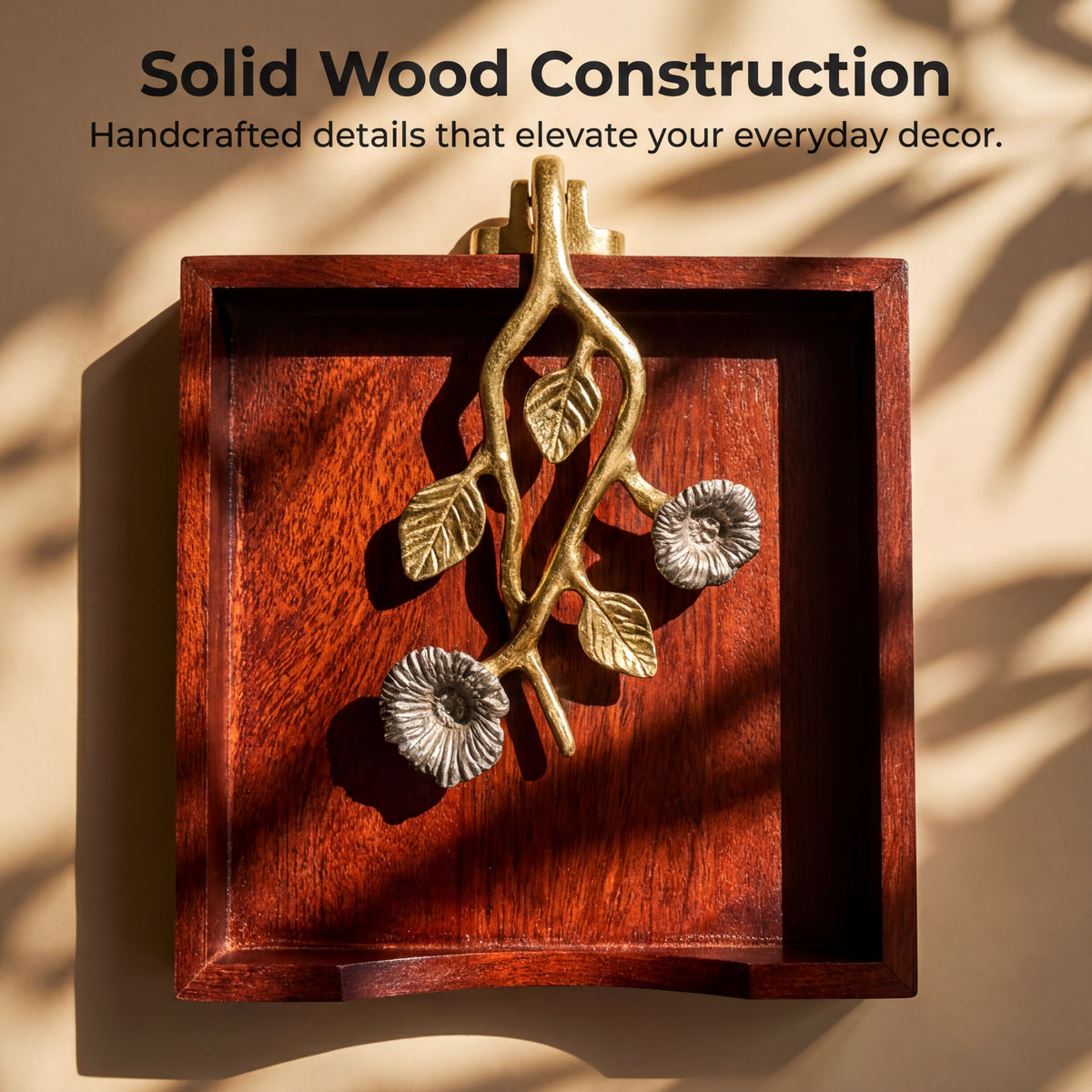 Wooden Napkin Holder – Silver Gold, Pivot Arm