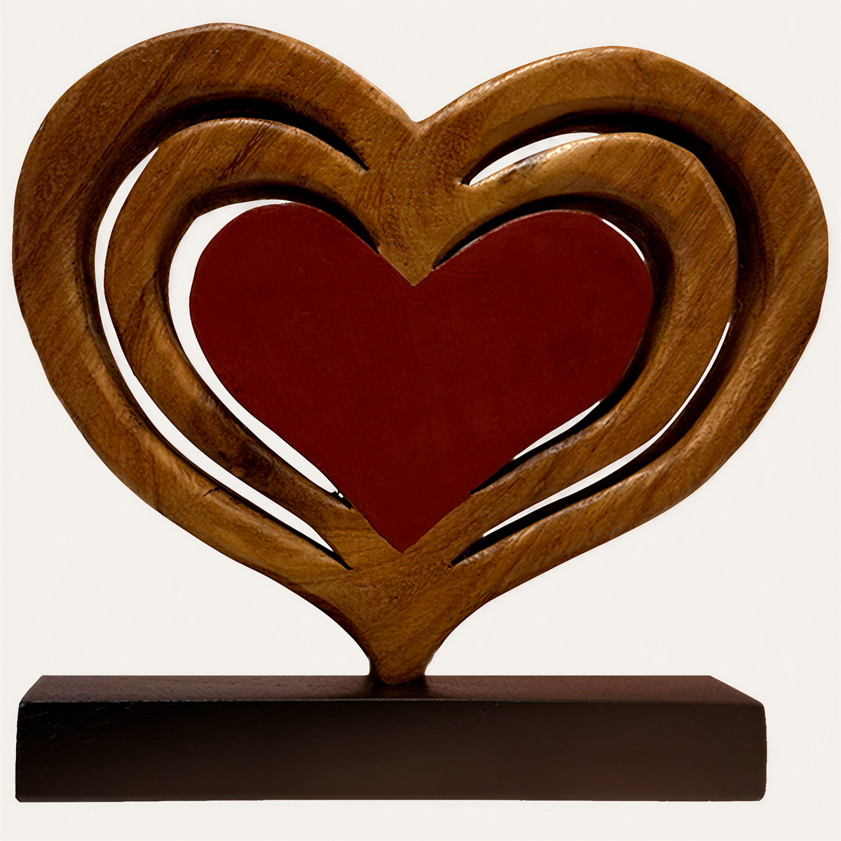 Wooden Heart Sculpture – Serene Hearts, Acacia Wood