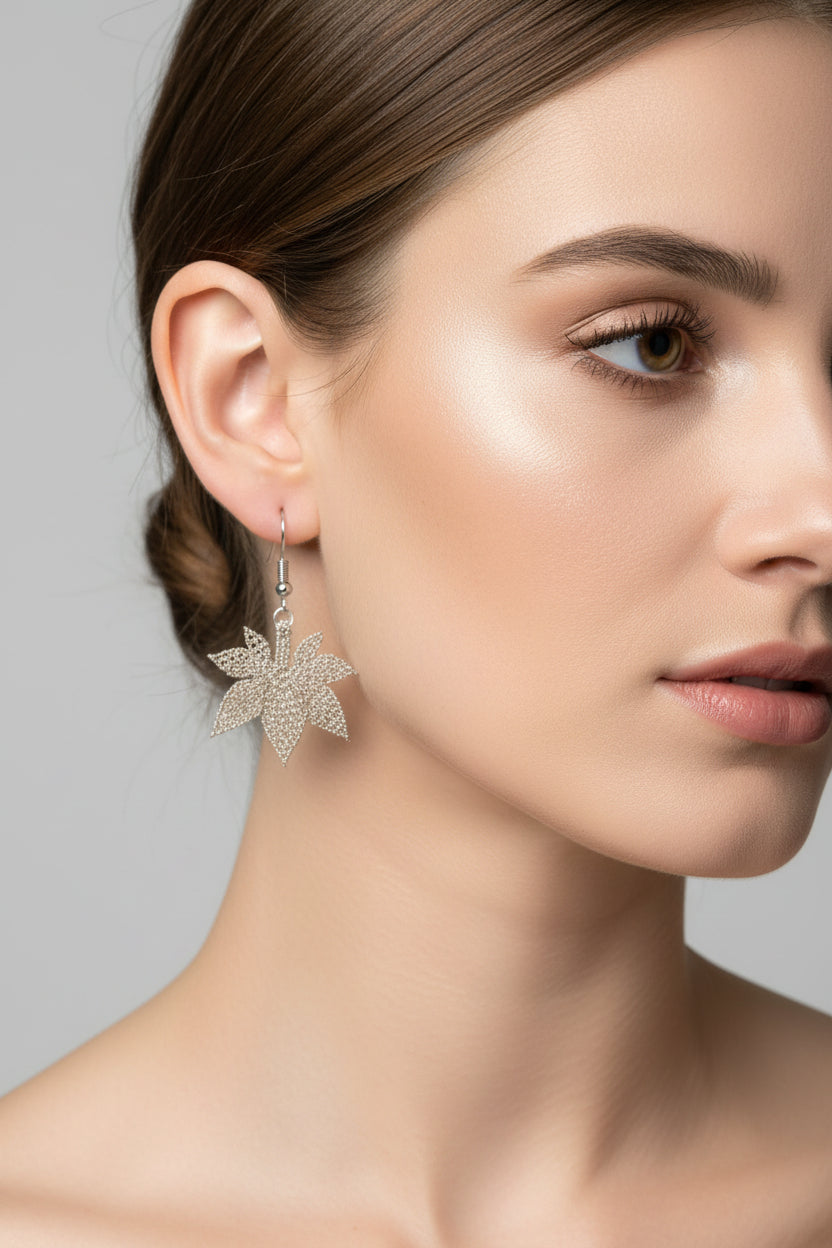 Handmade Leaf Dangle Earrings