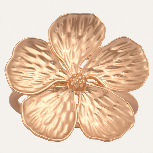 Gold Floral Napkin Rings – Golden Elegance