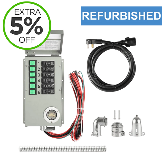 Refurbished - 120V 30A 6-Circuit Non-Automatic Transfer Switch