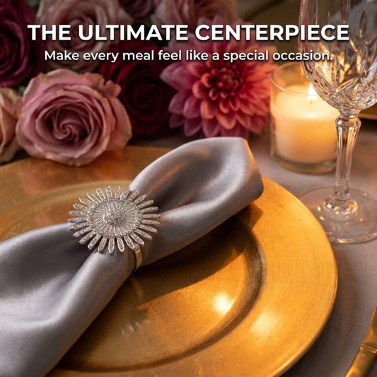 Silver Crystal Napkin Rings – Silver Radiance